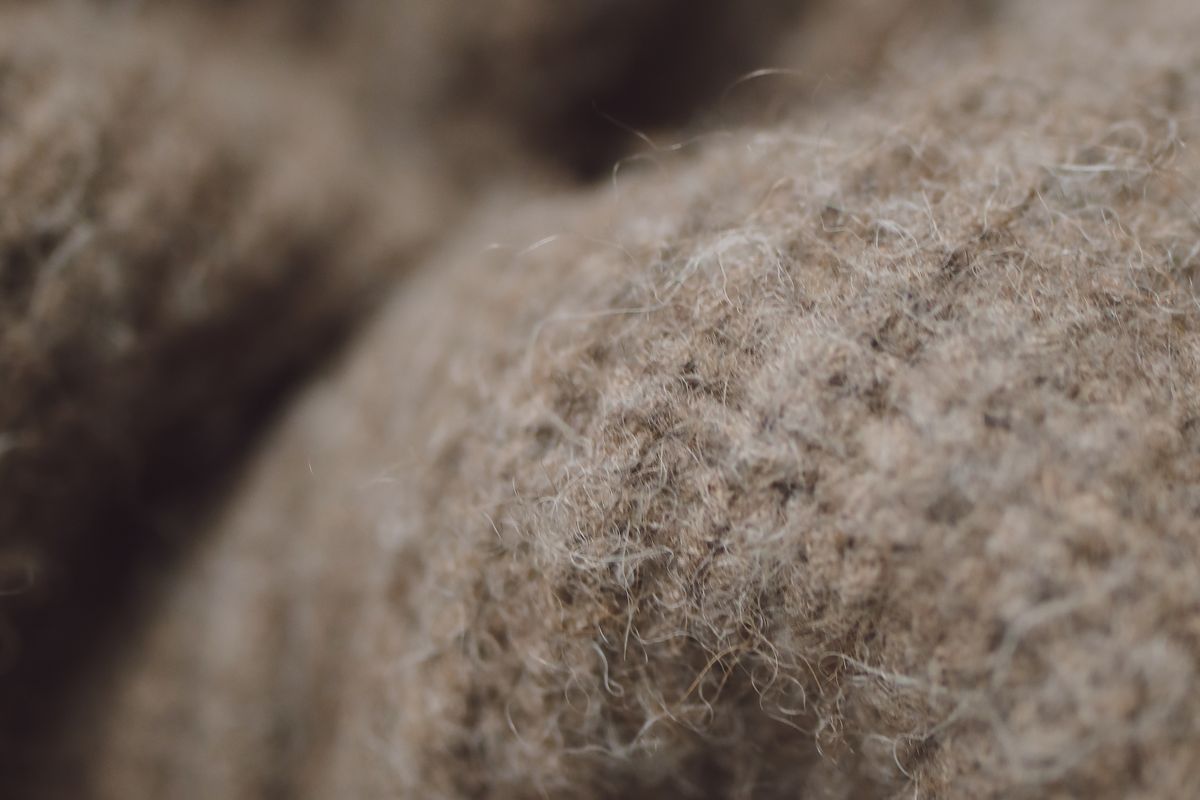 Close-up of a wool knit surface